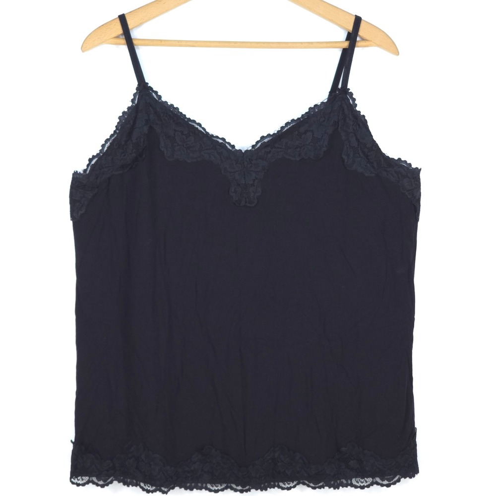 Lane Bryant Lace Trim Camisole Women 22/24 Fairy Coquette Adjustable Strap Tank